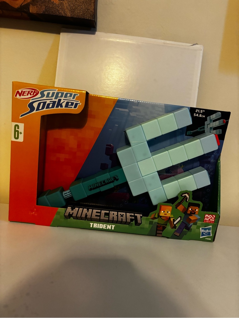 NERF Super Soaker Minecraft Trident in Light Teal and Aqua